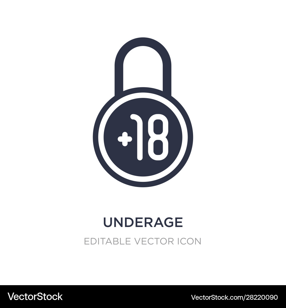 Underage icon on white background simple element vector image