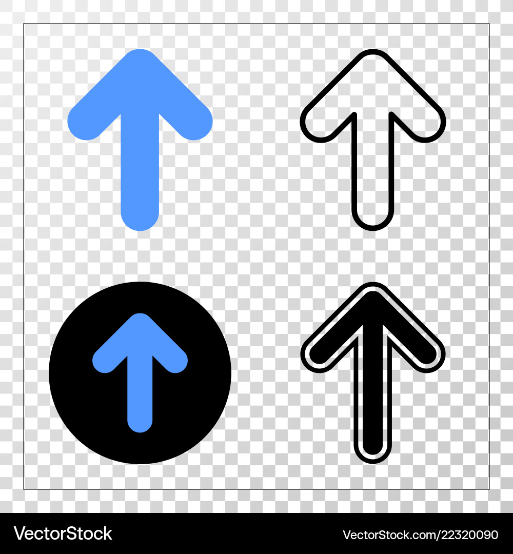 Up arrow eps icon with contour version Vector Image