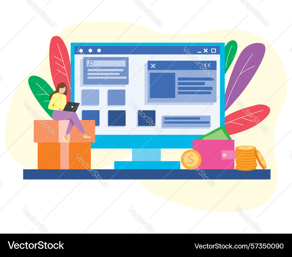 Web development information website flat Web development information website flat vector image