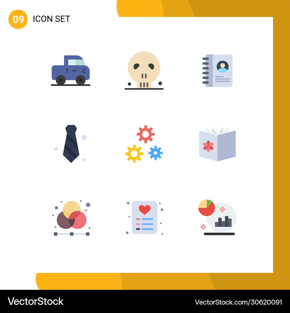 9 universal flat colors set for web and mobile Vector Image