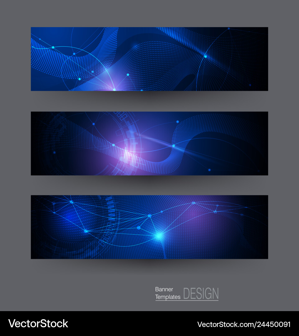 Abstract banners set with image of science Abstract banners set with image of science vector image