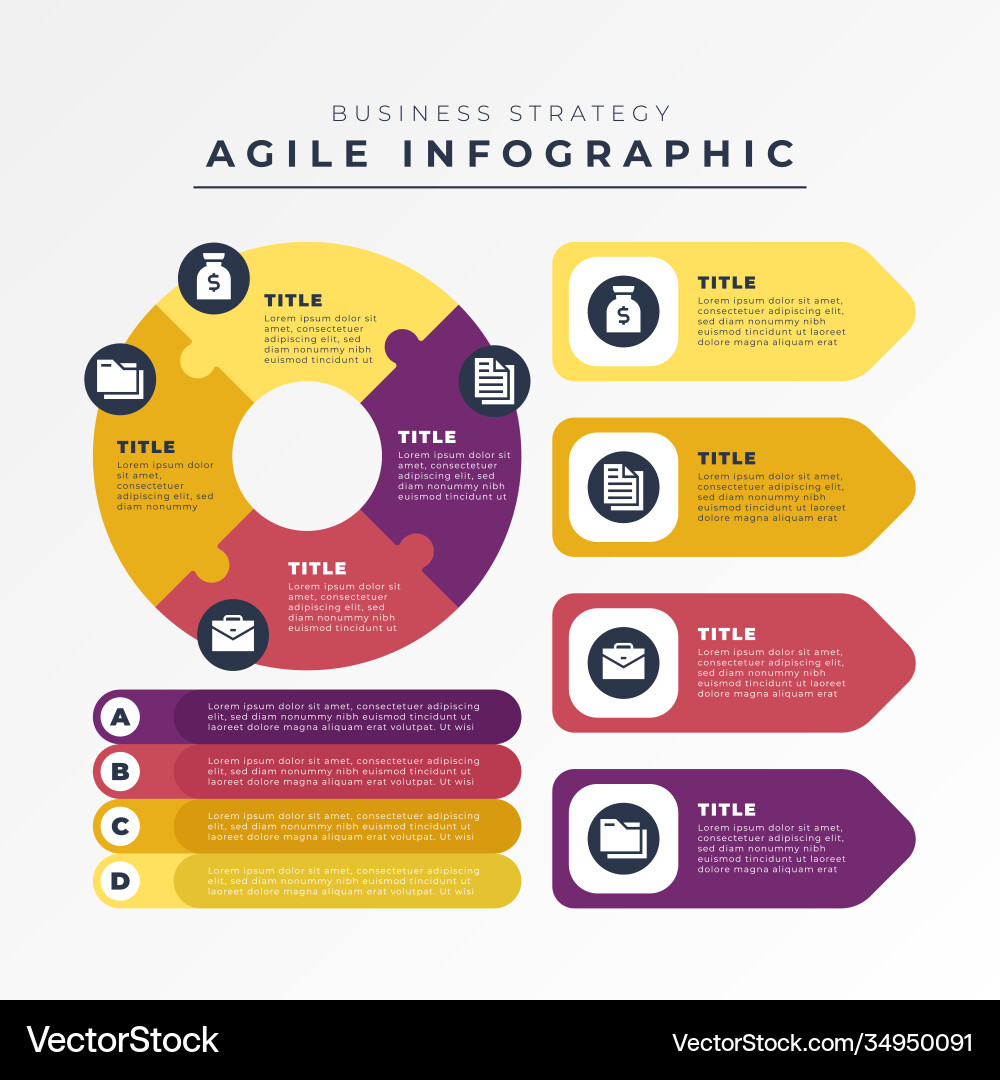 Agile infographic elements template vector image