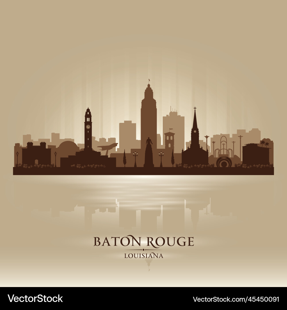 Baton rouge louisiana city skyline silhouette Vector Image