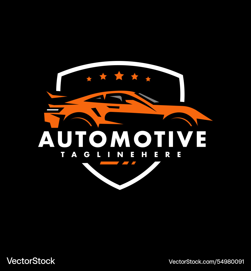 Car logo with shield Car logo with shield vector image