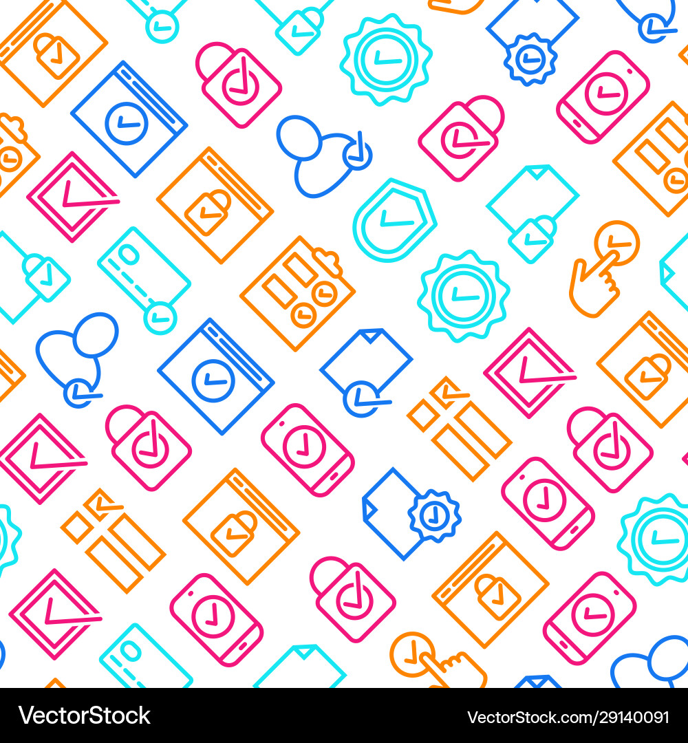 Check mark signs thin line seamless pattern Check mark signs thin line seamless pattern vector image
