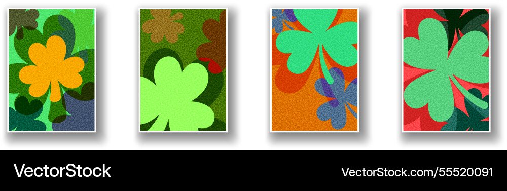 Colorful shamrock and clover abstract patterns Colorful shamrock and clover abstract patterns vector image