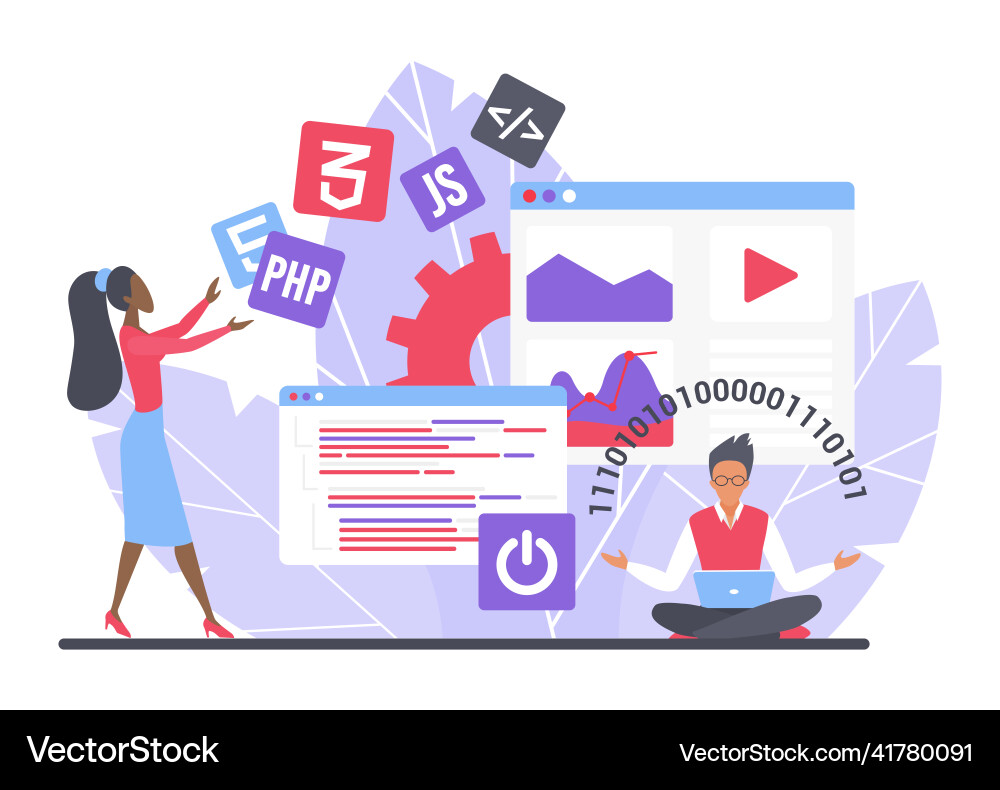 Computer Programmierfähigkeiten und Programmierkenntnisse Computer Programmierfähigkeiten und Programmierkenntnisse vektorbild