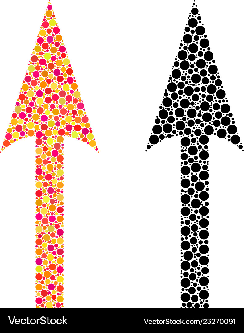 Dot sharp arrow up mosaic icons Dot sharp arrow up mosaic icons vector image