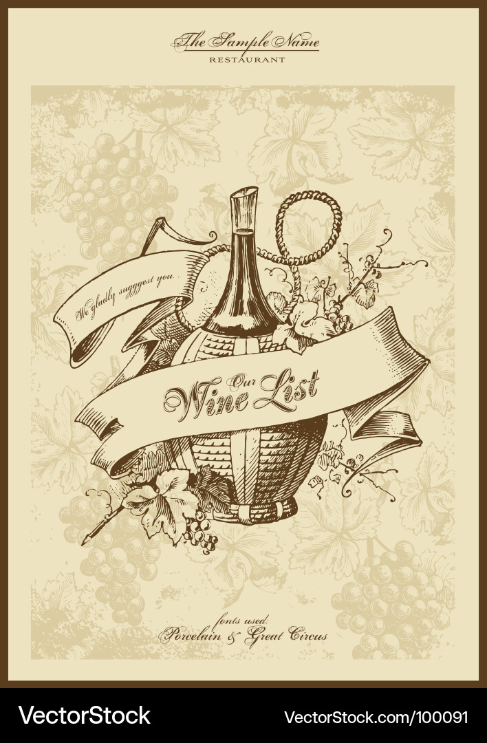Elegant Wine List Template vector image