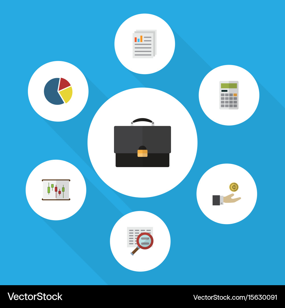 Flat icon gain set calculate scan hand vector image