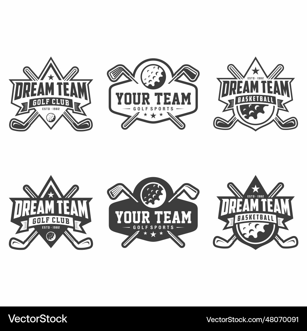 Golf Club Badge Set Vector Image