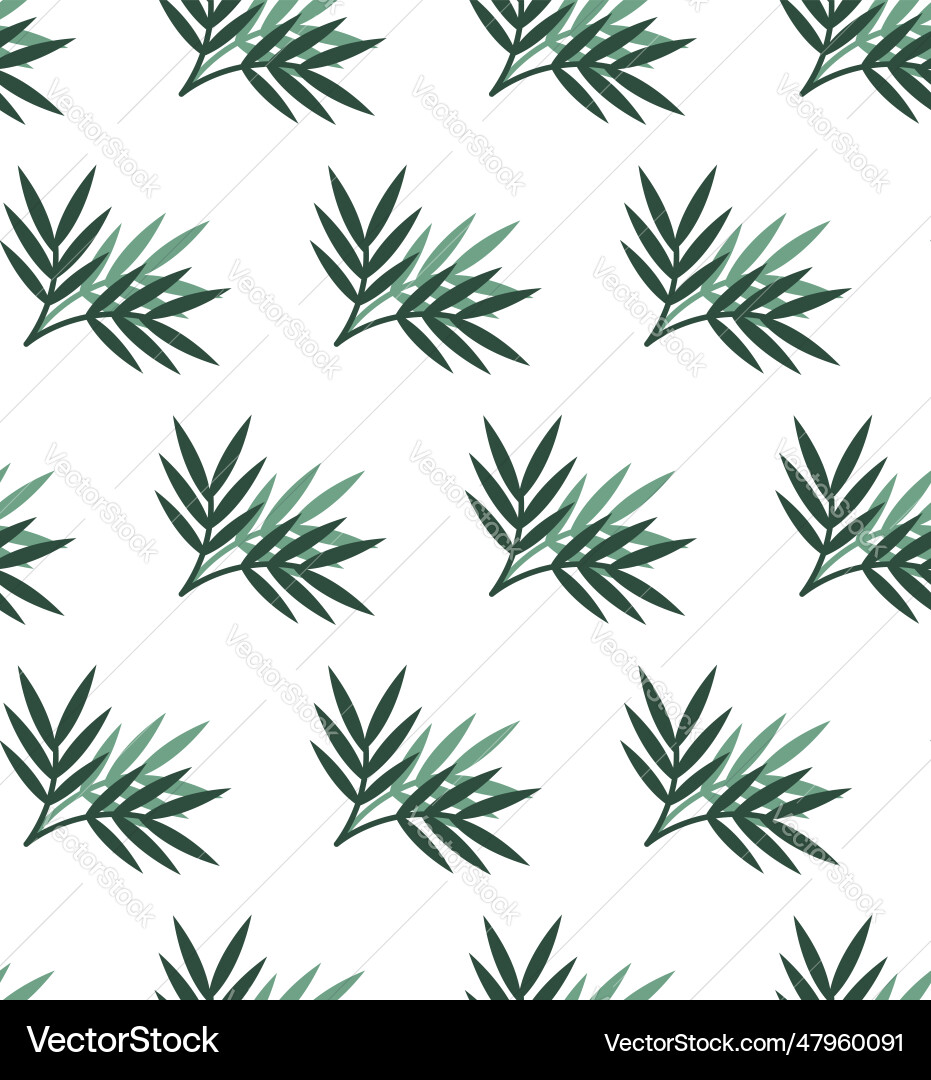 Green tropical leaves seamless simple pattern Vector Image