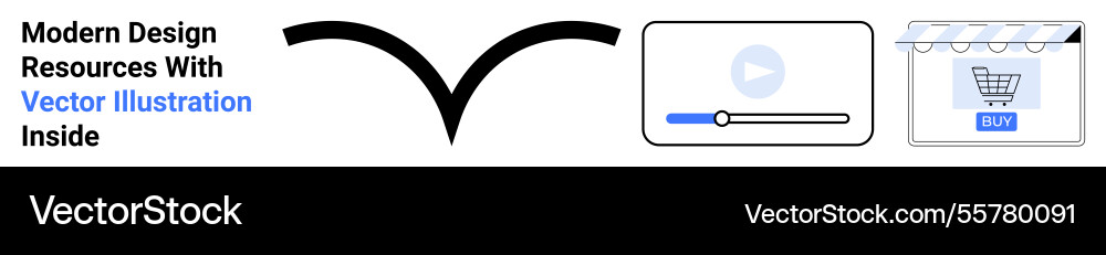 Interactive design elements with multimedia video Interactive design elements with multimedia video vector image