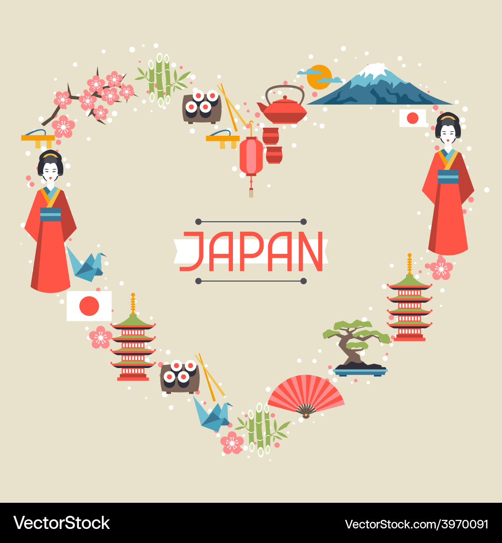 Japan Hintergrunddesign Vektorbild