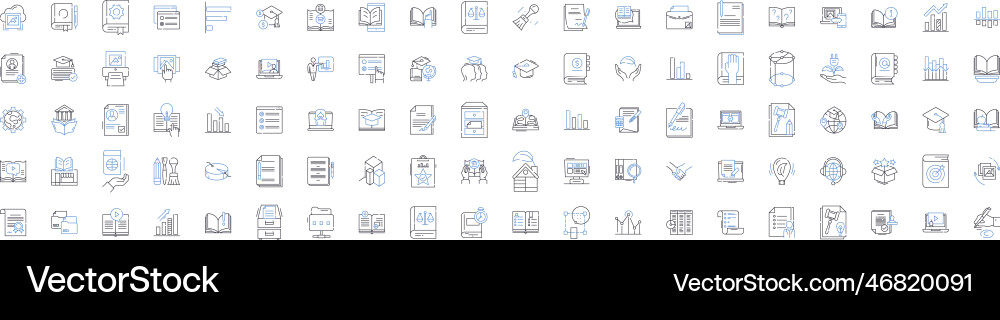 Knowledge line icons collection understanding Knowledge line icons collection understanding Vector Image