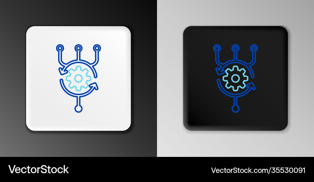Line algorithm icon isolated on grey background Line algorithm icon isolated on grey background Vector Image
