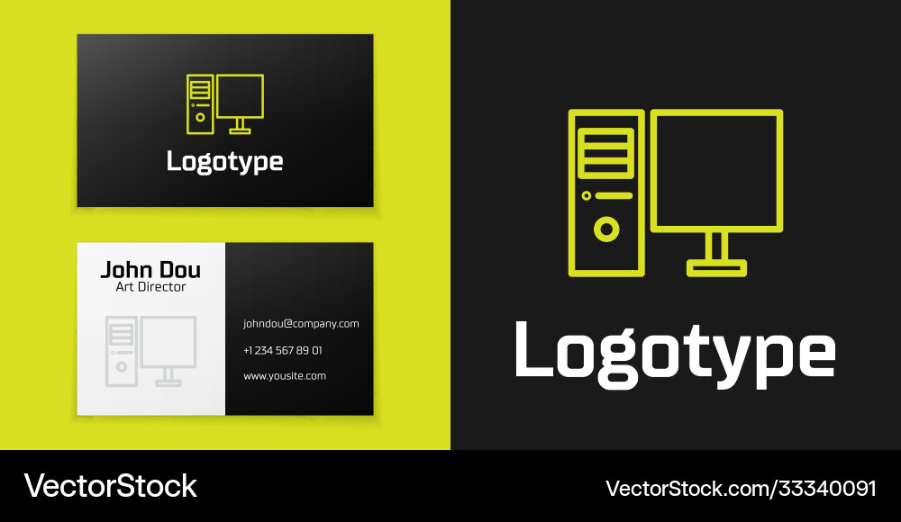 Logotype line computer monitor icon isolated Logotype line computer monitor icon isolated vector image