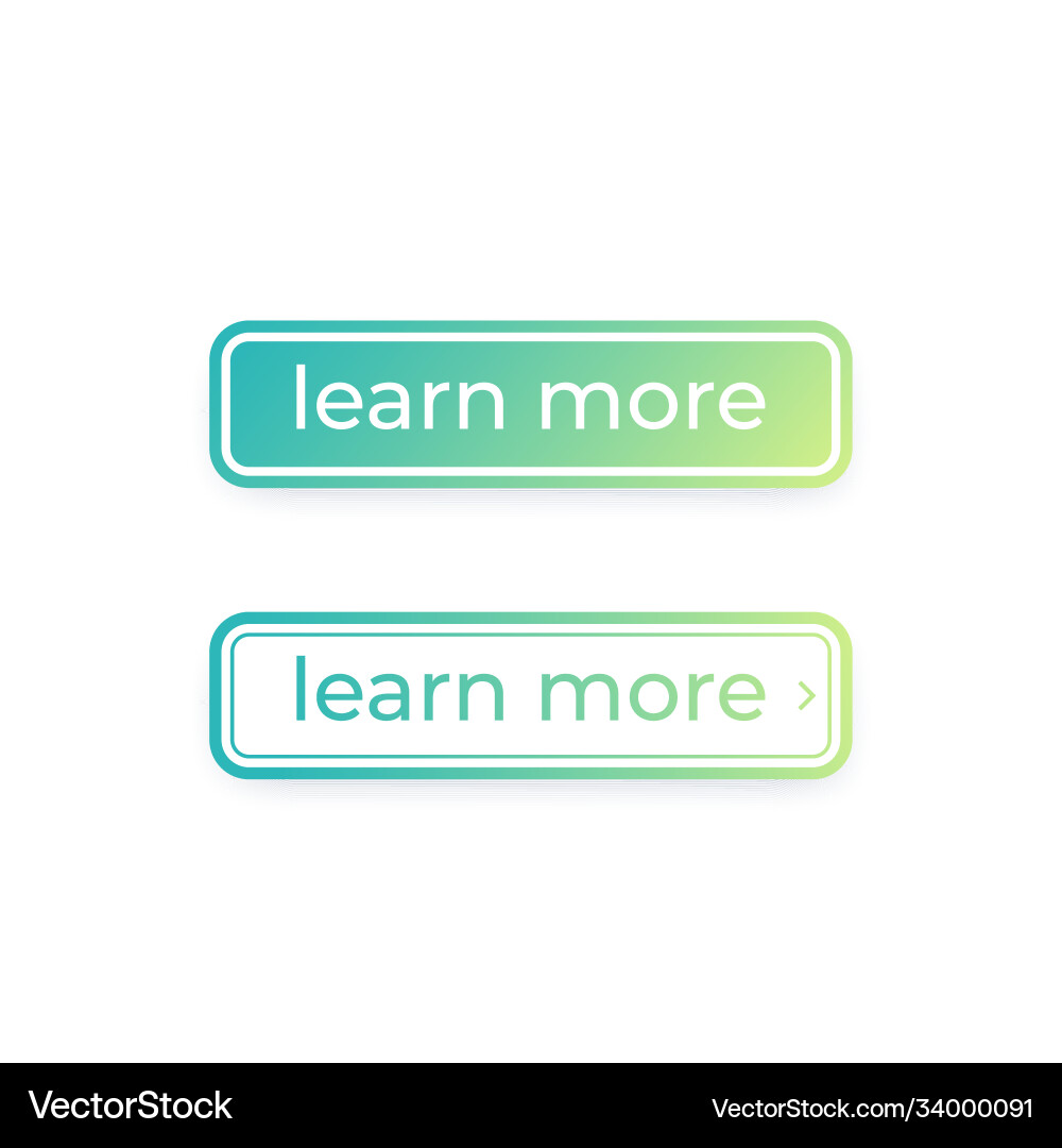 Modern Web Buttons - Learn More vector image