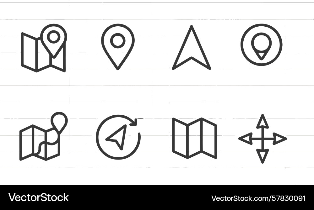 Navigation icons showcasing various symbols vector image