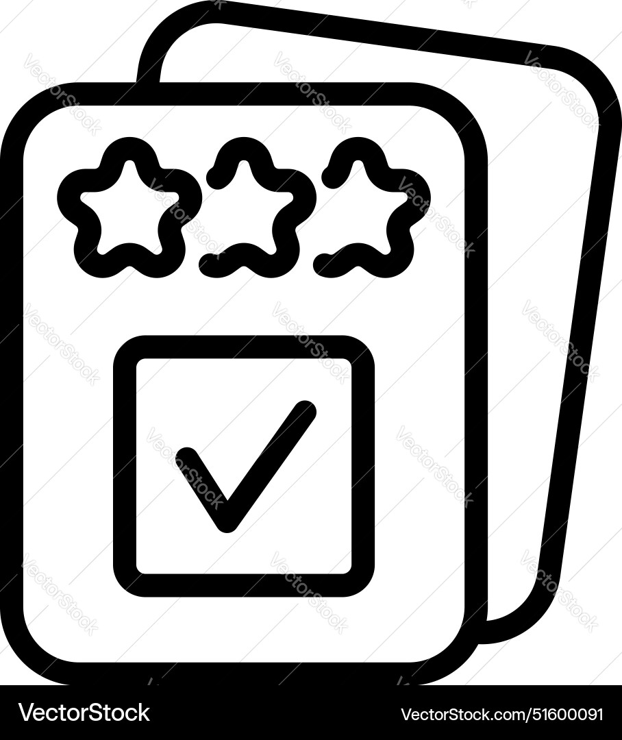 Online survey form with check mark and star rating Online survey form with check mark and star rating vector image