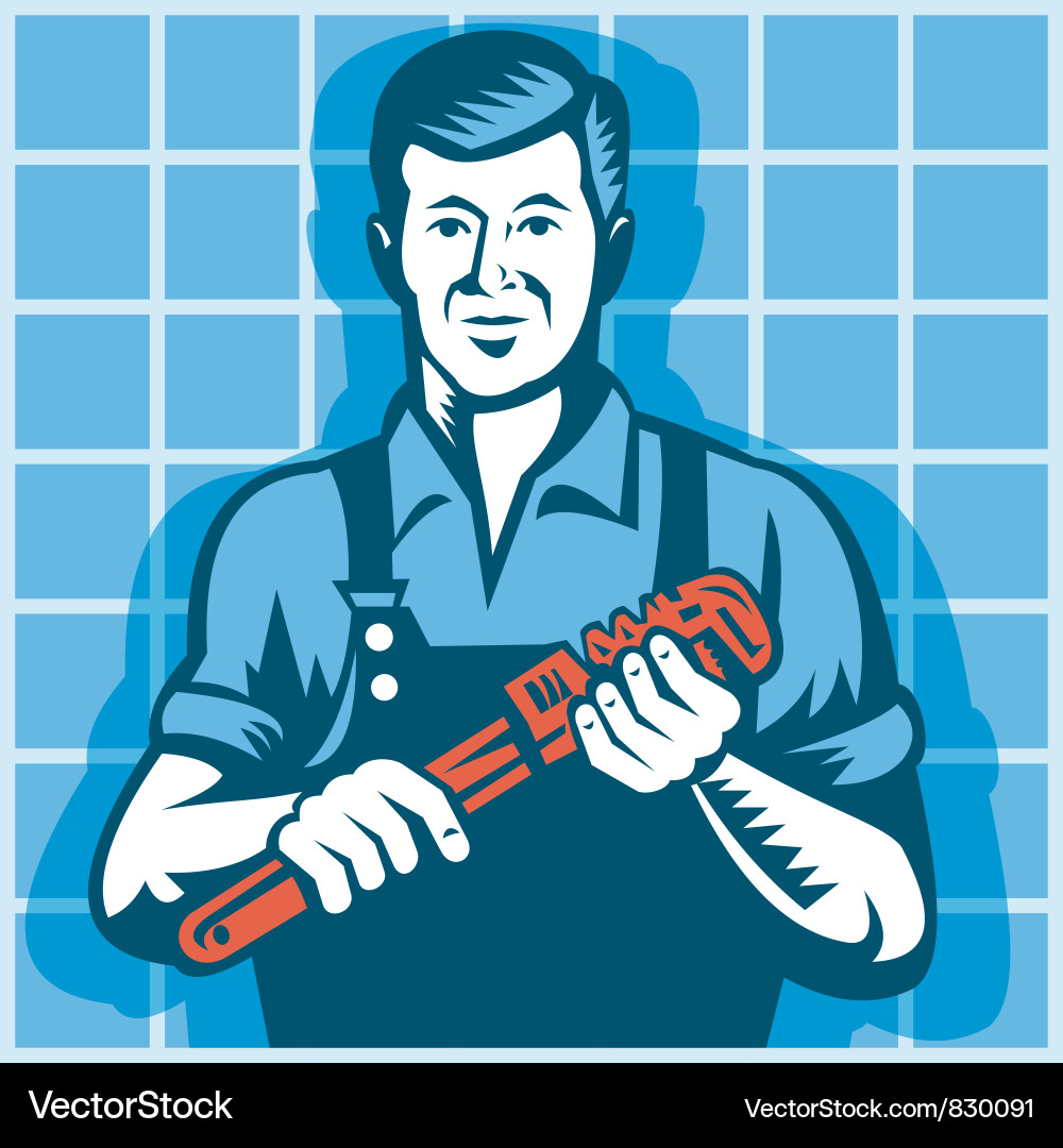 Plumber with Wrench vector image