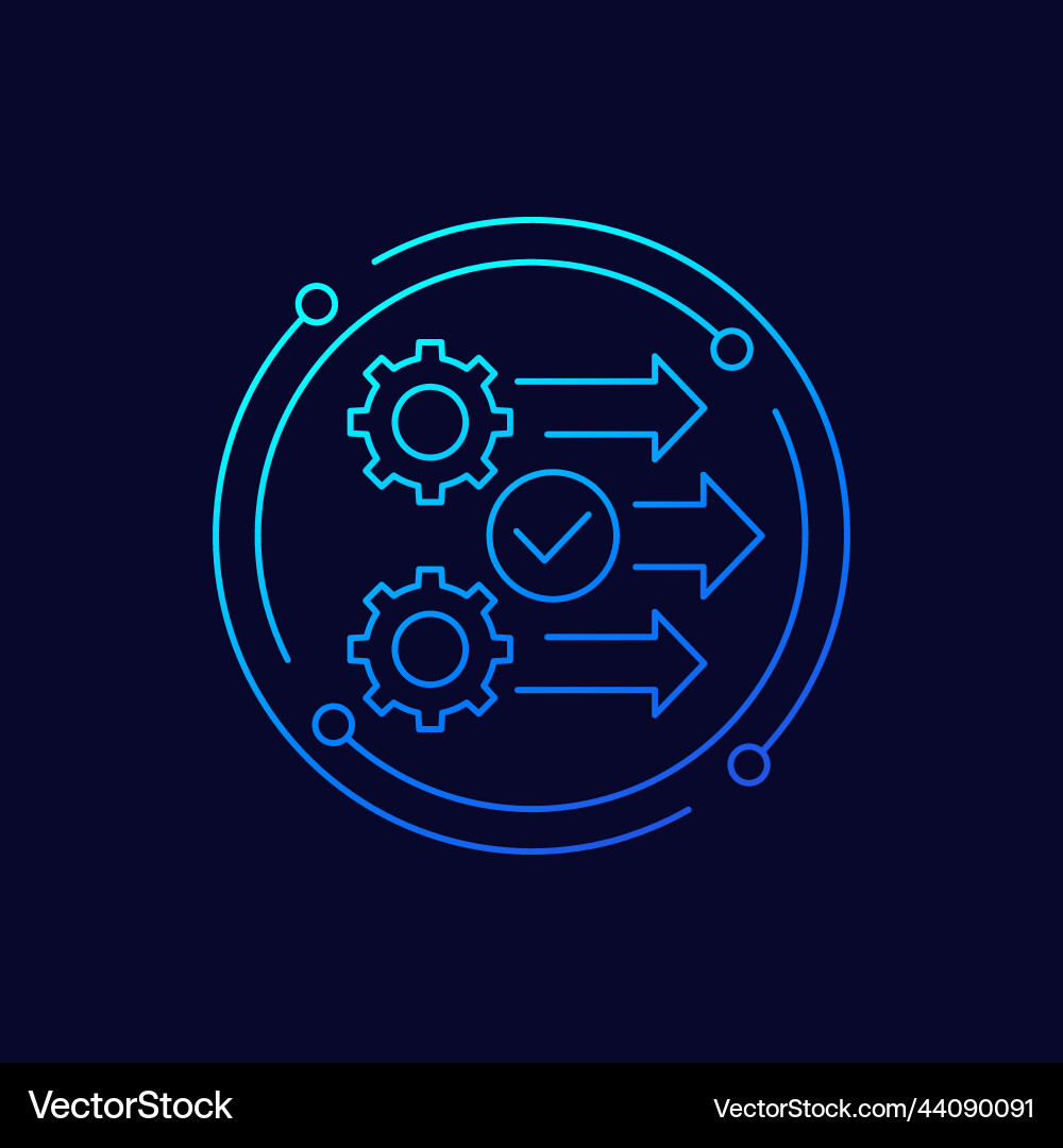 Process operation icon with gears line design vector image