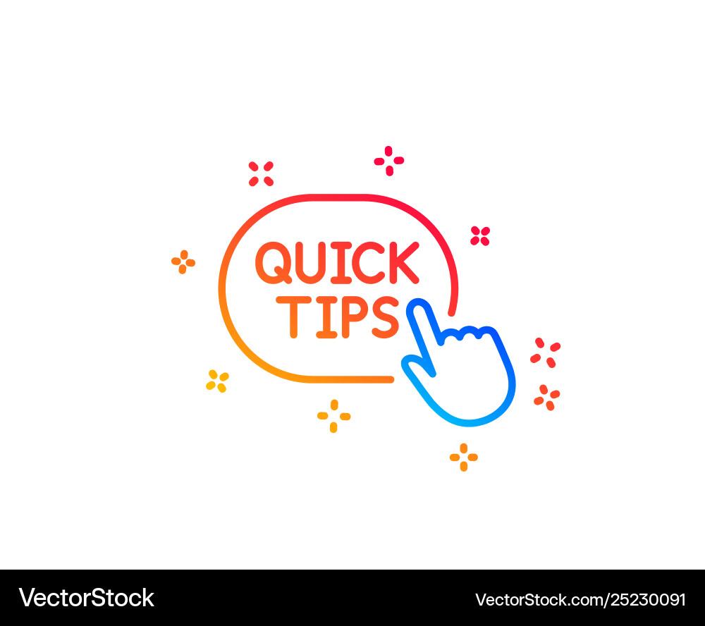 Quick tips click line icon helpful tricks sign vector image