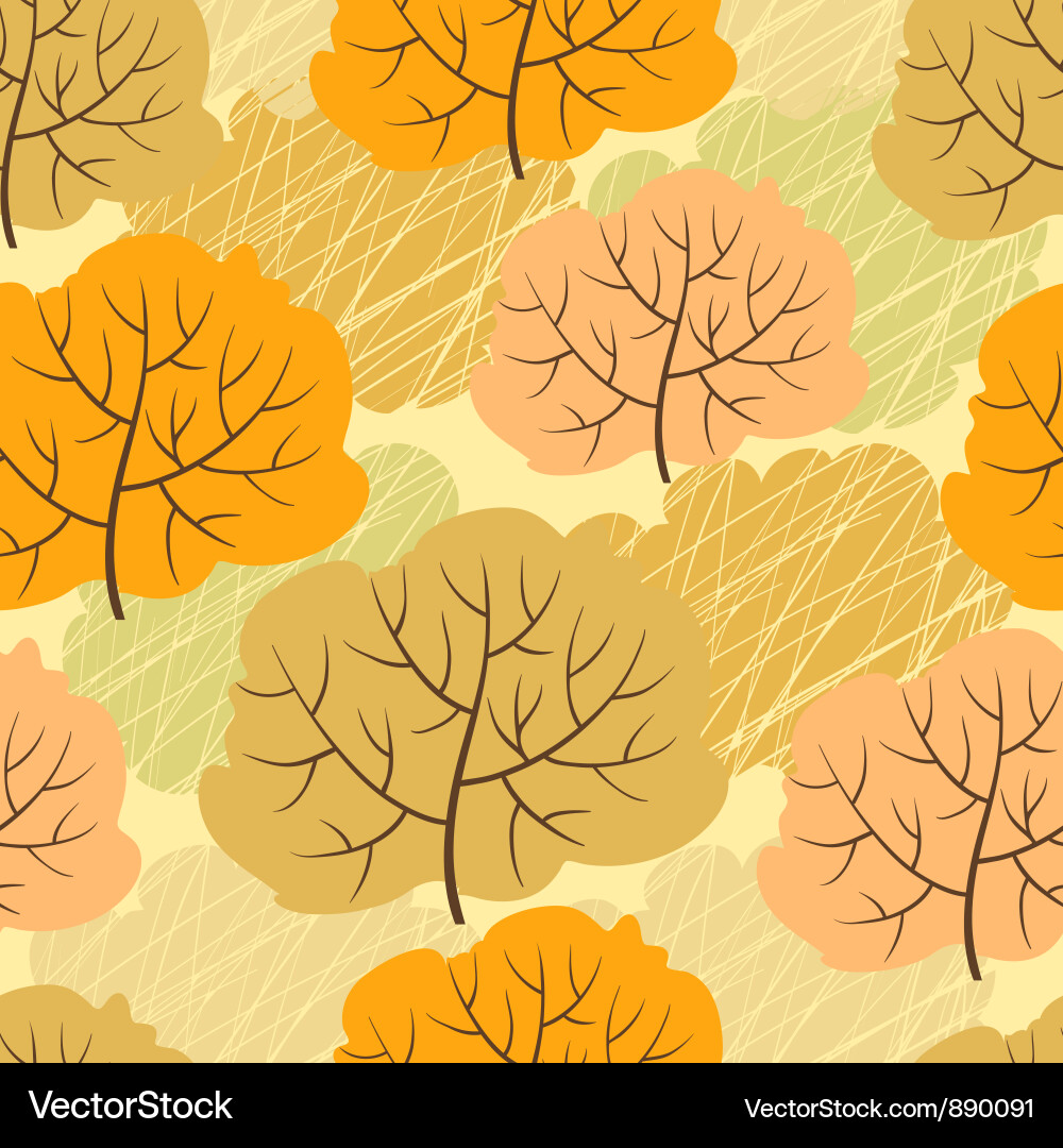 Seamless pattern with autumn trees Vector Image