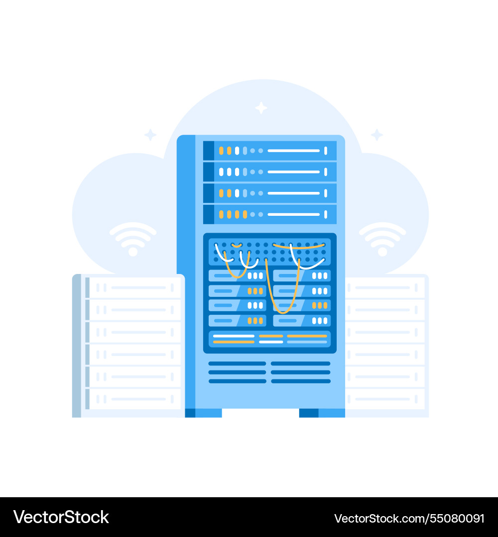 Servers database data center Servers database data center vector image