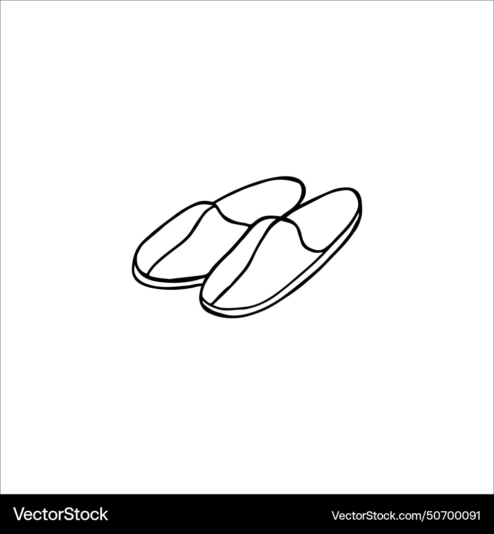 Simple black and white of a pair flip-flops Vector Image