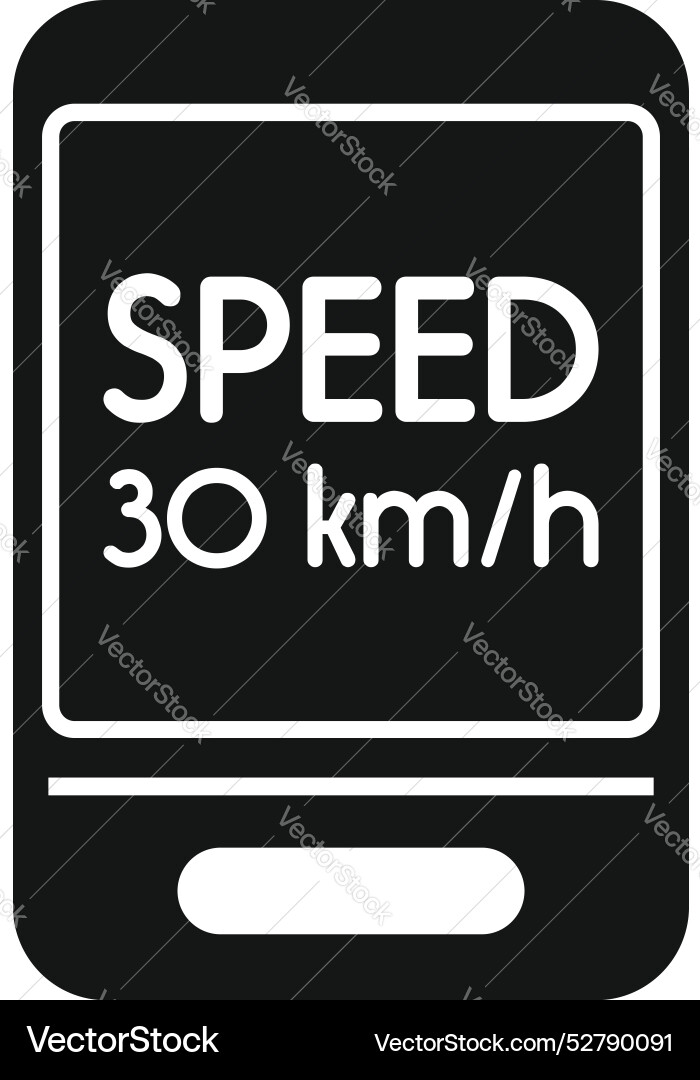 Smartphone speedometer showing speed limit icon vector image