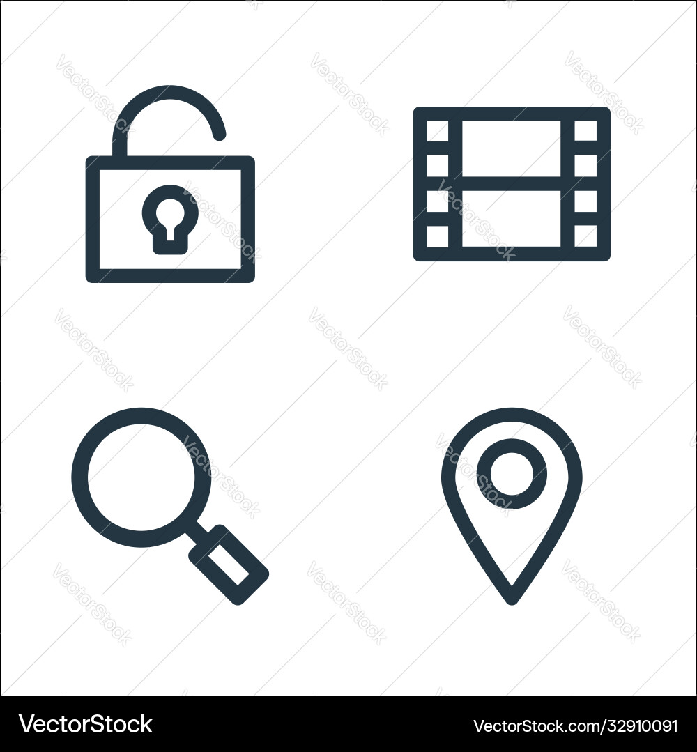 User interface line icons linear set quality User interface line icons linear set quality vector image