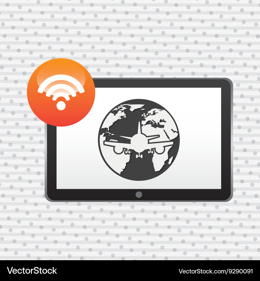 Wifi signal in flight design vector image