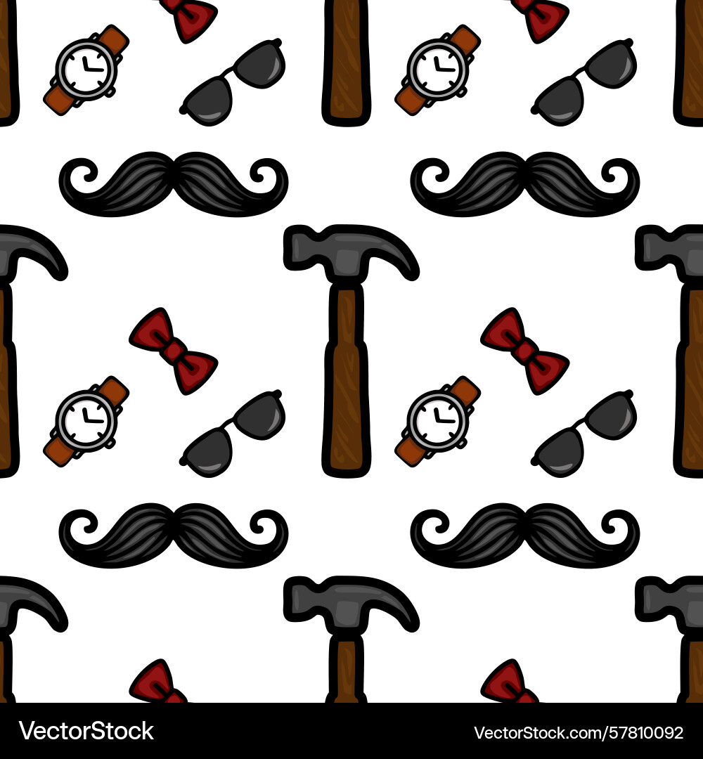 A playful pattern featuring various items like Vector Image