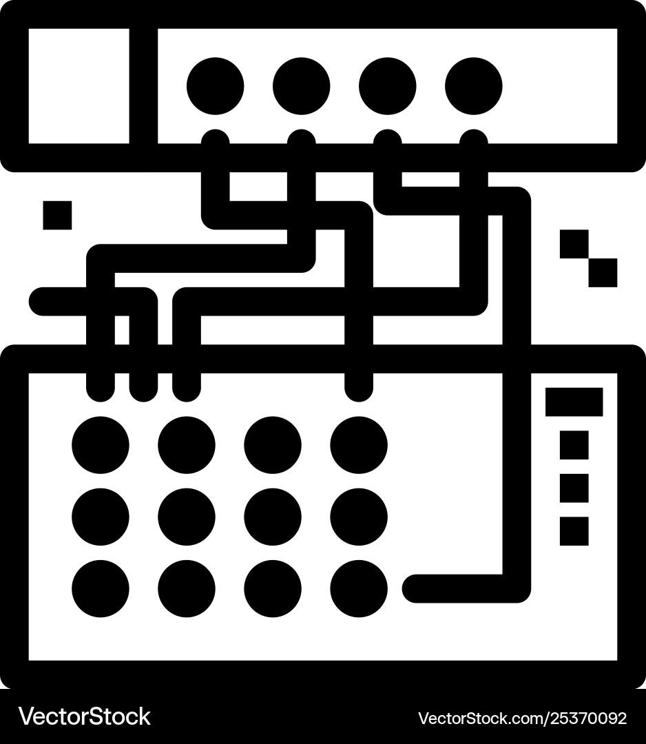 Analog connection device module sound blue Analog connection device module sound blue vector image