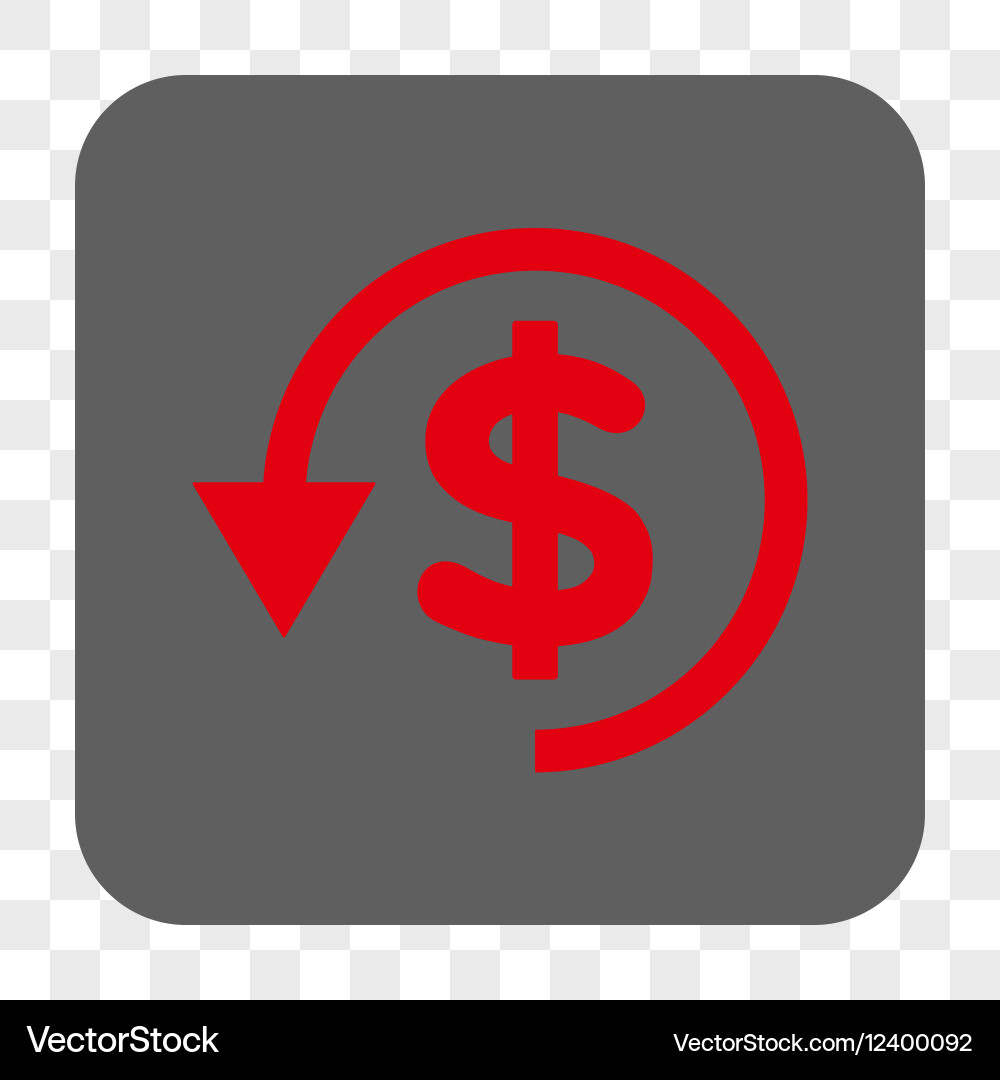 Chargeback rounded square button Vector Image