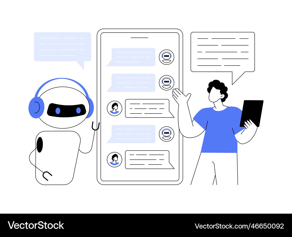 Chatbot virtual assistant abstract concept Chatbot virtual assistant abstract concept vector image