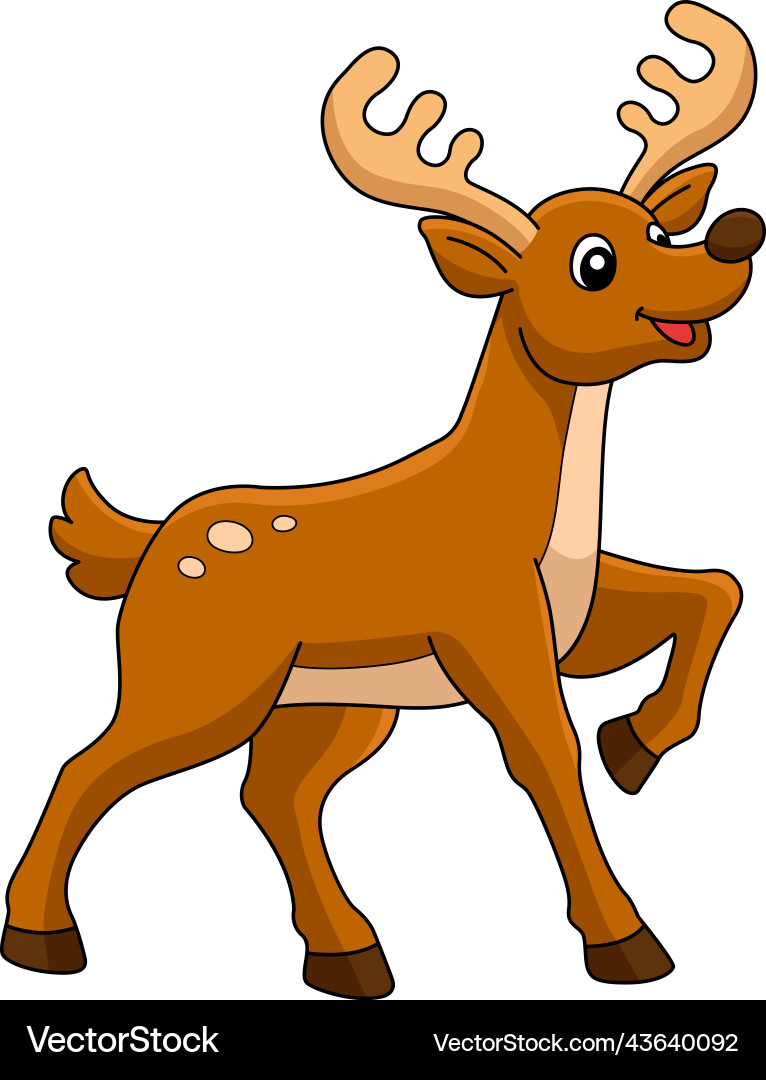 Christmas reindeer cartoon colored clipart Christmas reindeer cartoon colored clipart vector image