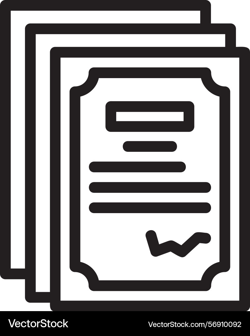 Contract document linear style icon design vector image