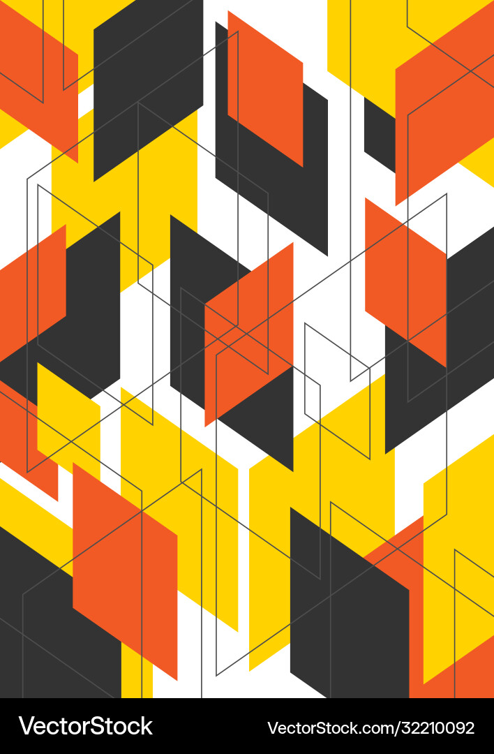 Dynamic geometric shapes compositions background Vector Image