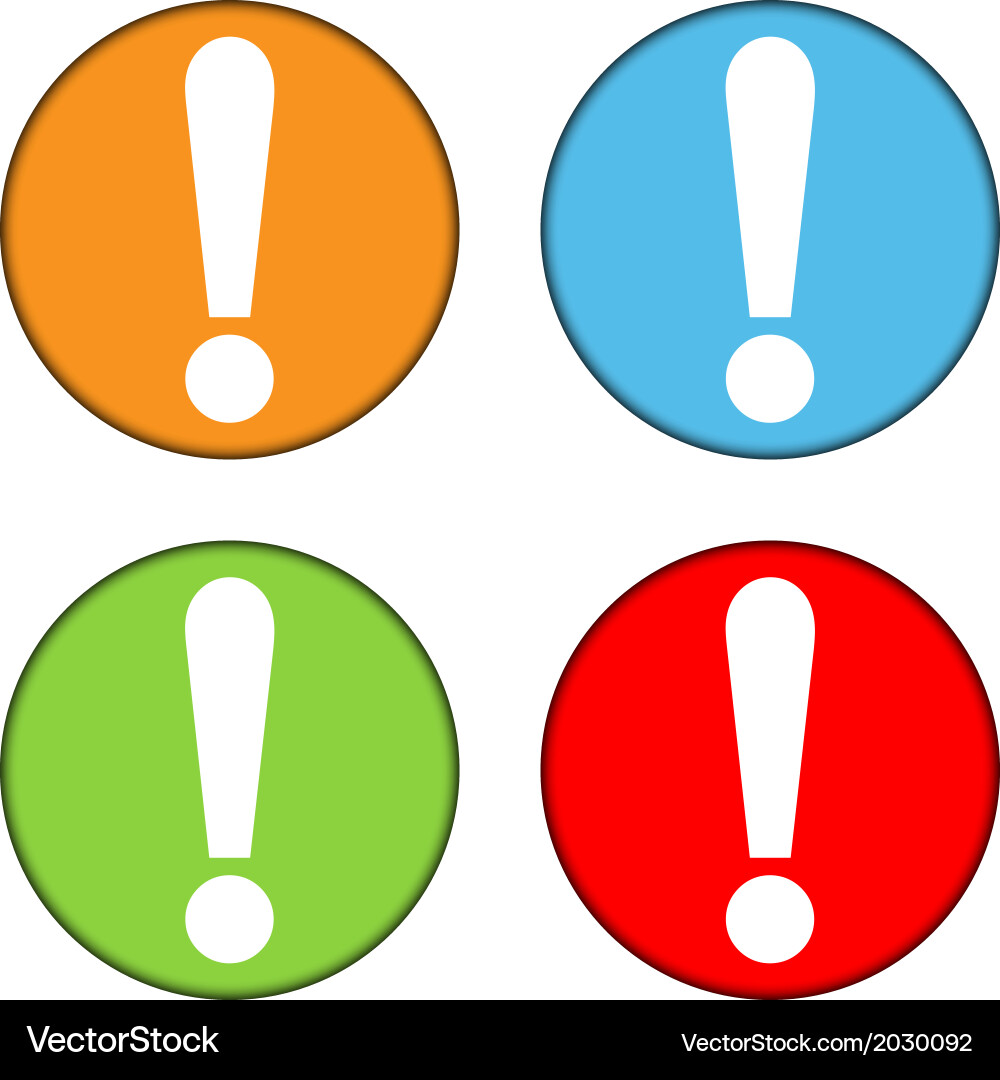 Exclamation mark buttons set vector image