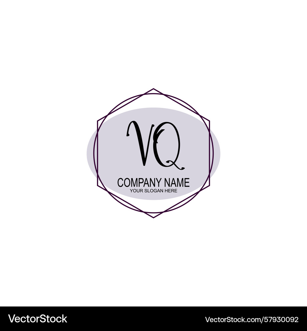 Handwriting logo concepts with initial vq Handwriting logo concepts with initial vq Vector Image