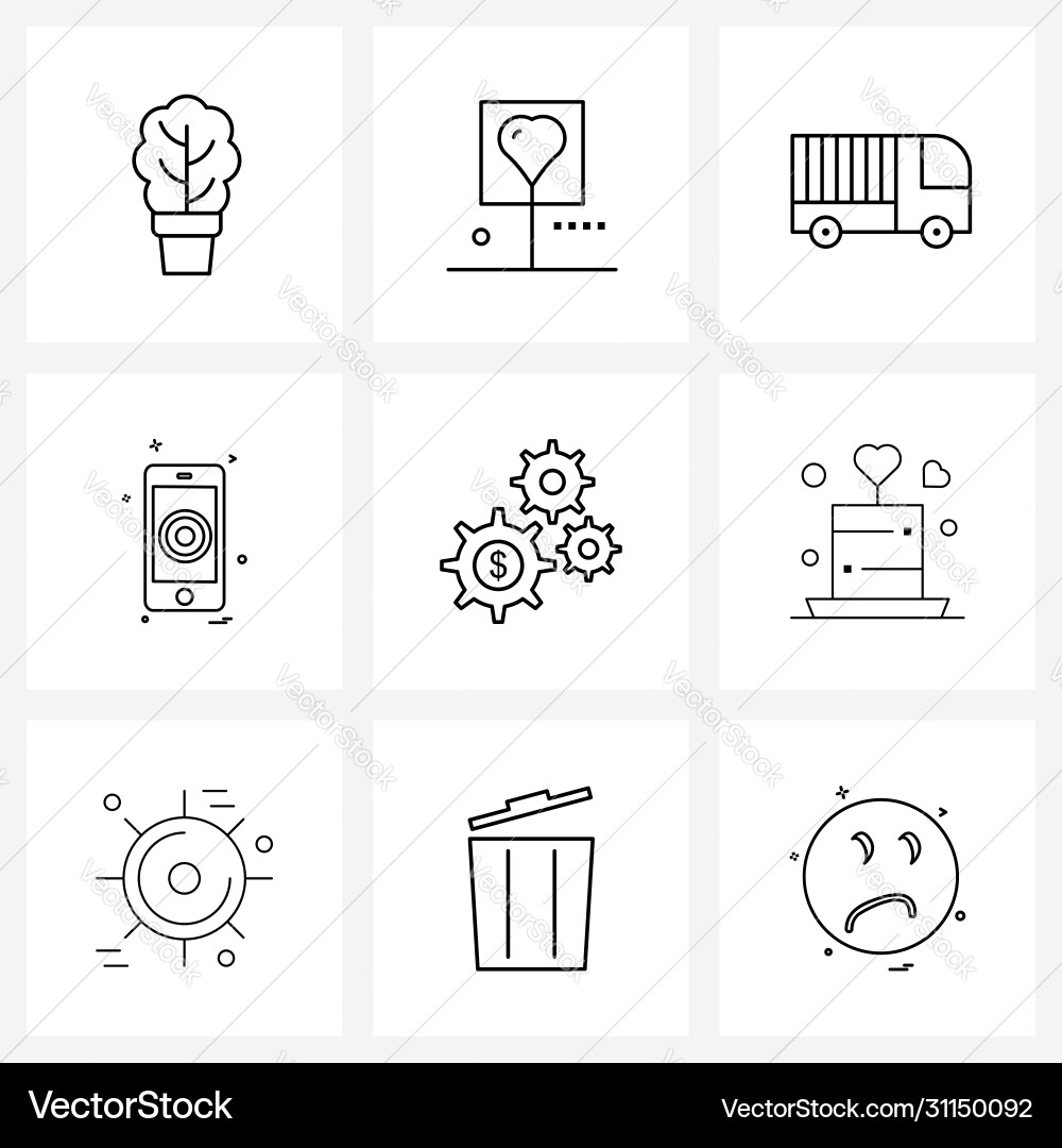 Isolated symbols set 9 simple line icons Vector Image