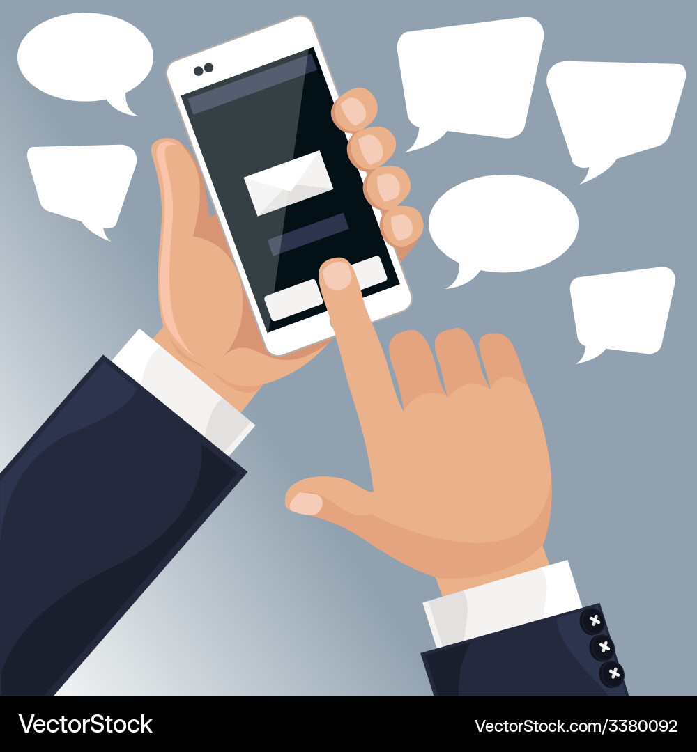 Man Sending Message on Smartphone vector image