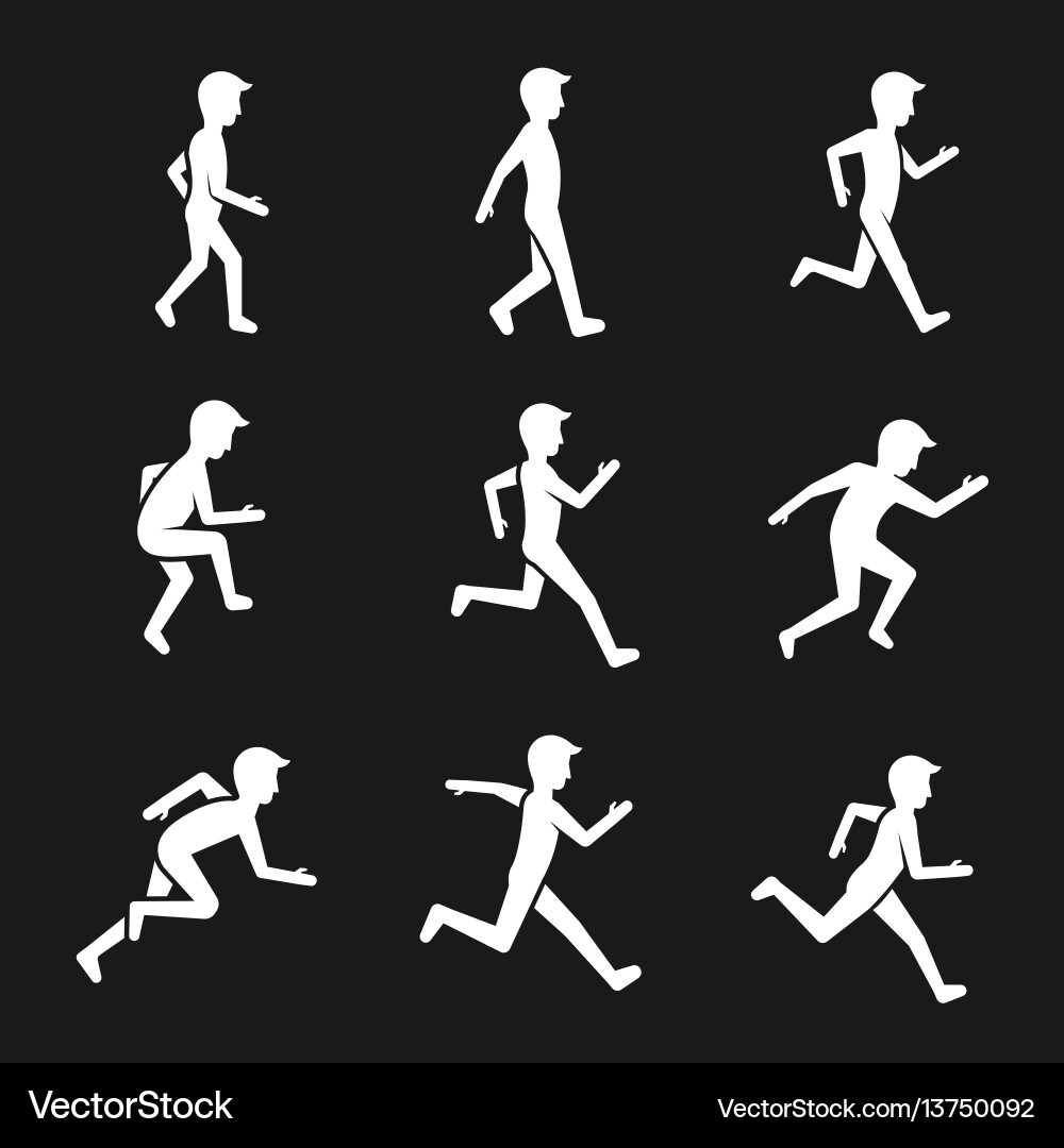 Motion Activity Human Icons - Running & Movement Vector Image