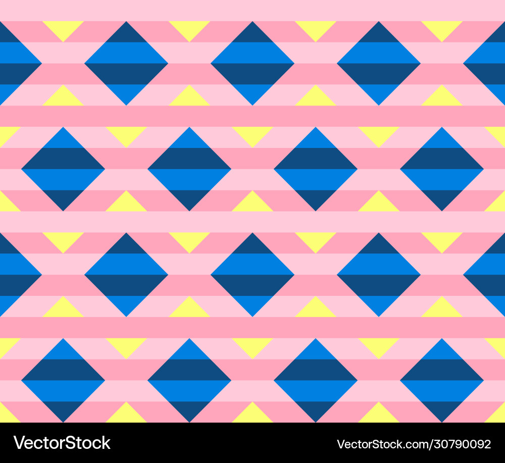 Multicolored rhombuses seamless pattern in retro vector image