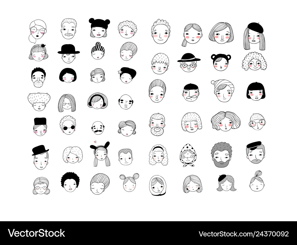 Pattern with graphical faces Pattern with graphical faces vector image