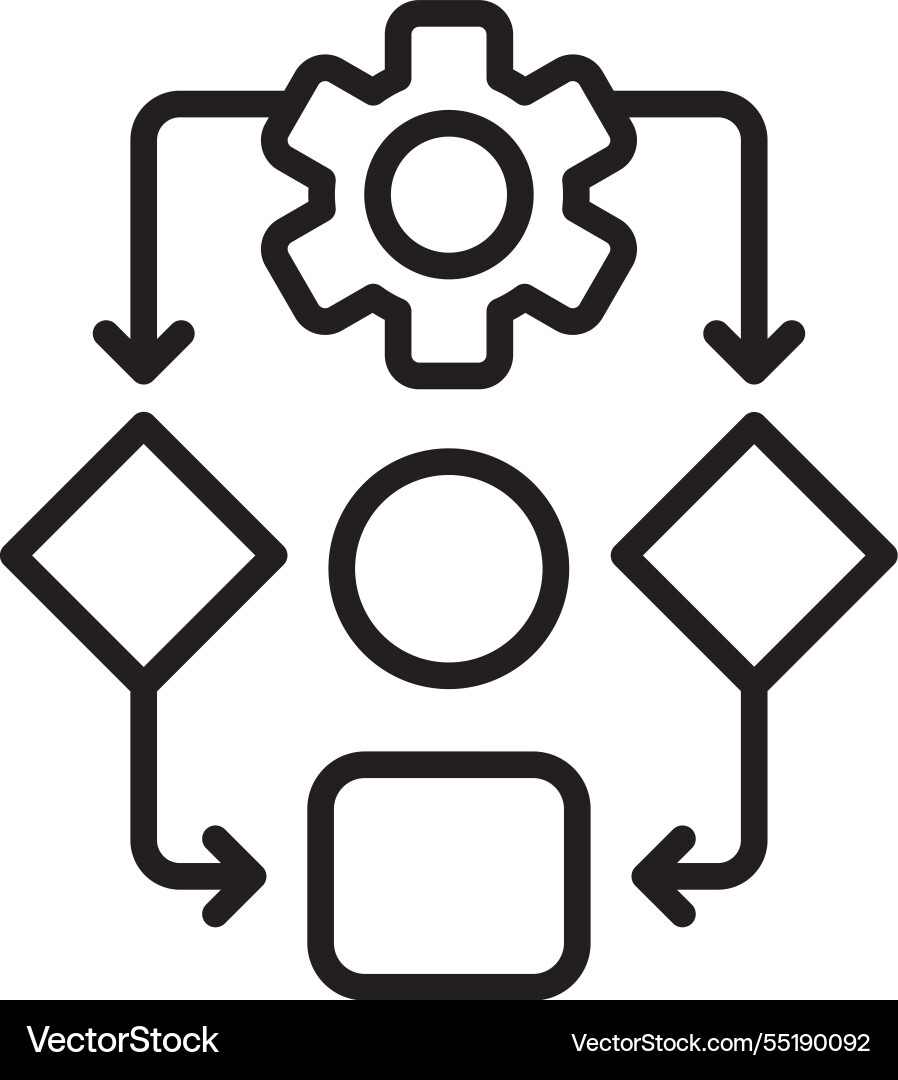 Predictive modeling line icon design vector image