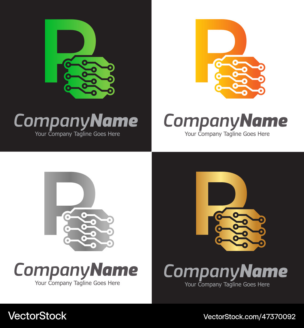 Programming code and technology logo template vector image