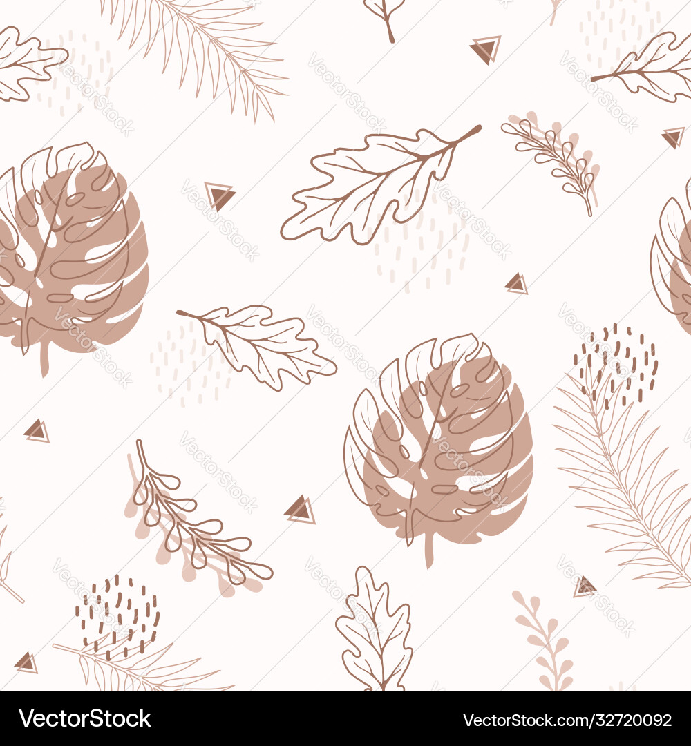 Seamless pattern abstract autumn elements Vector Image